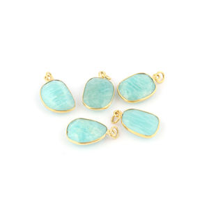 Conector de bisel de amazonita natural, conector colgante de fianza única, colgante de dijes diy para fabricación de joyas - Product Image 5
