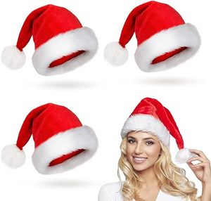 Logotipo bordado personalizado Unisex adulto largo felpa mullido cálido invierno Navidad decoración Santa sombrero Navidad Santa sombrero - Product Image 4