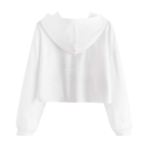 เสื้อฮู้ดครอปท็อปผู้หญิง ดีไซน์ล่าสุด สำหรับฤดูใบไม้ร่วง ผลิตจากผ้าฝ้ายฟลีซ 100% ผลิตในปากีสถาน สไตล์สตรีทแวร์ แห้งเร็ว ระบายอากาศดี ขายส่ง - Product Image 2