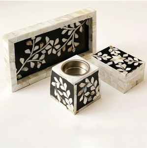 MOP incrustation Bakhoor brûleur d'encens incrustation d'os de bois Ramadan Eid cadeau mère perle Mubkhar Medkhan Bakhoor brûleur vacances spéciales - Product Image 2