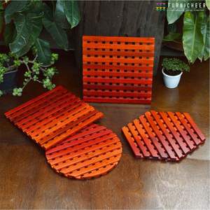 Wholesale Durable Hardwood <b>Trivets</b> Solid Wood Heat Protection Mats for Pots and Pans Multi-Shape Kitchen Hot Pads Custom Logo - Product Image 1