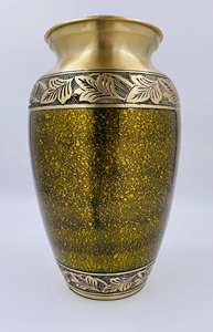 Urnes funéraires gravées en noir et en laiton à rayures avec sac de velours gratuit fabricant indien de gros - Product Image 2