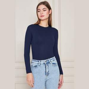 Sous-vêtements pour femmes, body à col rond et manches longues - Product Image 1