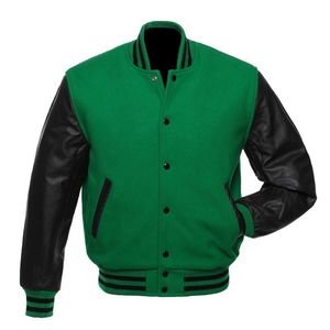 Letterman Varsity chaquetas para hombres mujeres High Street University deportes bordado piel de vaca CollegeBaseballjacket para hombres - Product Image 1