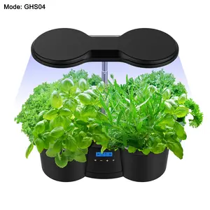 BAVAGREEN 24W LED Plant Light 12 Pods Indoor Herb Garden Seed Microgreen Hydroponic Vertical Grow System with Silent Water pump
