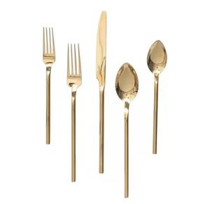 Juego de Cubiertos de Metal con acabado plateado clásico, cuchara de acero inoxidable pulido de primera calidad, tenedor, cuchillo, vajilla para comedor elegante - Product Image 6