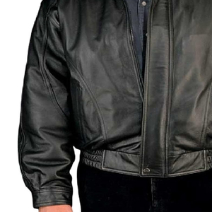 Veste en cuir de maintien au chaud pour hommes vestes et manteaux en cuir avec fermeture éclair sur le devant veste et manteau en cuir coupe-vent pour hommes - Product Image 6
