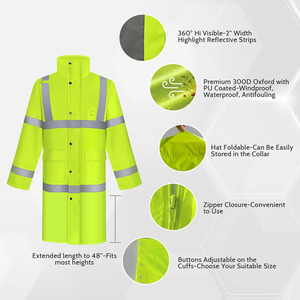 Ensemble de pluie de sécurité Veste réfléchissante haute visibilité Jaune Noir Pantalon Lime Heavy Duty PANTS - Product Image 5