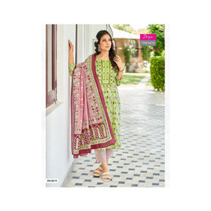 Ropa étnica india de calidad superior, hermoso diseñador de moda, ropa de boda y fiesta, elegante algodón estampado recto Kurti - Product Image 1