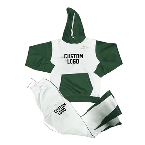 Conjunto de sudadera y pantalón unisex con capucha y forro polar personalizado en todas las tallas para hombre, chándal con logotipo bordado serigrafiado para invierno de talla grande - Product Image 3