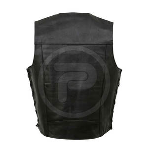 2025 Precio al por mayor Chaleco de cuero de talla grande Uso al aire libre Chaleco de hombre Chaleco de cuero con cuello levantado - Product Image 2