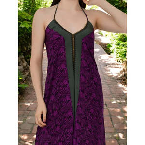 Purple Silk Boho Halter Backless Gypsy Beachwear #1631 Cover-up <b>Swimsuit</b> - Product Image 2