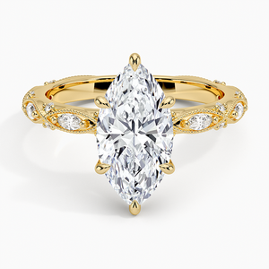 Exquisite 10K Gold Engagement and Wedding <b>Ring</b> Luxury Glamour with Radiant Symmetry Lab Grown Diamond <b>Fine</b> <b>Rings</b> - Product Image 1
