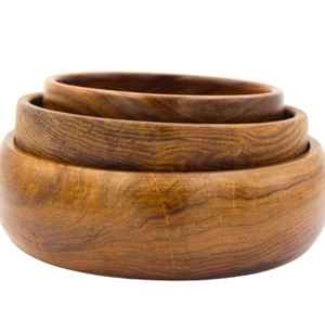 Ensaladera de madera grande Cuenco de madera rústico para ensalada, pasta, frutas y aperitivos Cuenco de madera para servir para mesa de comedor - Product Image 6