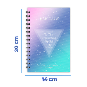 80-Page <b>Leather</b> Journal in A6 Size Flirty Style with Metallic Spiral for School Writing and Gifts Covered in PU and Foiled - Product Image 4