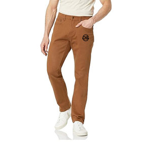 Pantalones de Lona Vaquera para Hombre, Estilo Urbano, Colores Personalizados, Corte Regular, Cintura Media, Pierna Recta, Transpirables, Ajustables, Estilo Deportivo - Product Image 1
