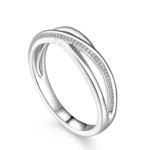 Bague pour homme Jeulia Eternal Promise en argent sterling avec zircon, design croisé, pour anniversaire - Product Image 3