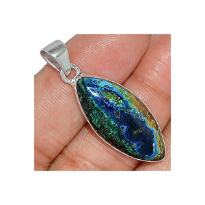 ชุดเครื่องประดับจี้อัญมณีมรกตอะซูริทสีเงิน925ล่าสุด - Product Image 3