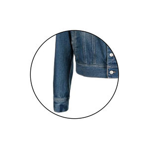 Chaqueta vaquera con cuello levantado para hombre de alta calidad estilo High Street con lavado deshilachado y lejía nueva moda al por mayor - Product Image 5