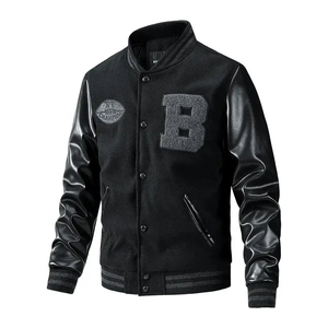 Vestes universitaires de haute qualité pour hommes vestes universitaires vierges en gros veste universitaire Letterman unie avec logo personnalisé veste universitaire pour hommes - Product Image 4