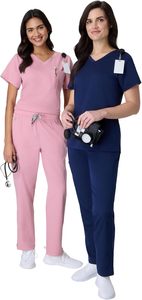 Customizable Women's Medical Scrubs Canvas 100% Cotton Jogger Top Hospital Uniform <b>Set</b> with Needle Detection for <b>Doctors</b> - Product Image 4