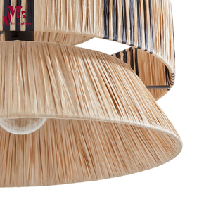 Modern Bohemian Raffia Woven Pendant Light Shades, <b>Kitchen</b> Island Ceiling Lights, Handmade Hanging <b>Lamp</b> Crafts Lampshade - Product Image 2