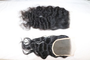 Extensions de cheveux humains indiens vierges Remy avec lace closures saines, douces et droites, de couleur naturelle, fabriquées à la main - Product Image 6