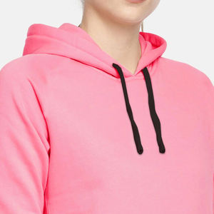 Sudadera con Capucha de Alta Calidad 100% Algodón para Mujer, Talla Grande, Logotipo Personalizado, Estilo Casual Urbano para Otoño - Product Image 3