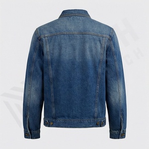 Veste en jean décontractée personnalisée pour hommes, grandes tailles, 100% coton, option logo sur le devant, respirante, veste d'hiver - Product Image 2
