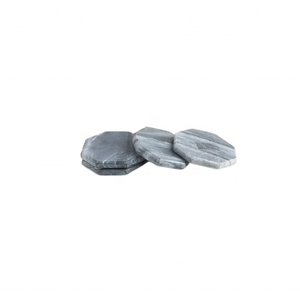 Modern Style 4 PCS Black Marble Eco-Friendly Decorative Hexagon Shape Coaster Set For Home And Hotel Restaurant <b>Table</b> Decoration - Product Image 1
