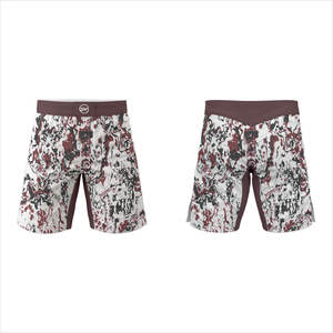 กางเกงขาสั้น MMA แบบสั่งทำสำหรับผู้ชายกางเกงขาสั้นคิกบ็อกซิ่งแบบปักลายดอกไม้มีระบาย - Product Image 1