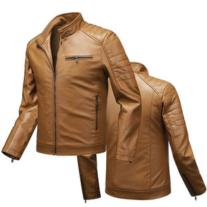 Veste en cuir d'hiver noire élégante pour hommes Logo personnalisable Marque privée Fermeture éclair Caractéristique coupe-vent Veste pour hommes - Product Image 3