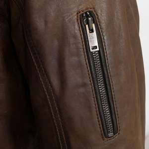 Shearling lined <b>leather</b> <b>jacket</b> for men giving extra warmth and rugged outer layer built for <b>long</b> lasting fashion use - Product Image 6