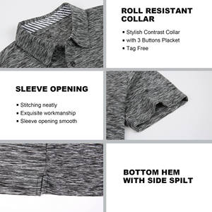 Polos pour hommes Chemises de golf jacquard à manches courtes décontractées à la mode d'été T-shirts polos imprimés personnalisés à séchage rapide - Product Image 3