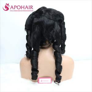 APOHAIR vente en gros 180 densité malaisienne naturelle vierge Remy perruques de cheveux humains crépus droite vague profonde avant de lacet perruques brésiliennes - Product Image 1