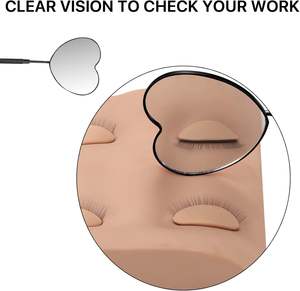 Pretty Vaslcare Heart-Shaped Stainless Steel Makeup Eyelash <b>Mirror</b> Manual Power Source Eyelash Extensions Accessory - Product Image 4