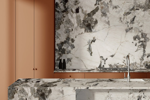 Comptoirs de cuisine et salle de bain sur mesure Prime Core en quartz Calacatta Carrara, préfabriqués, découpés, finition polie, garantie 1 an - Product Image 1