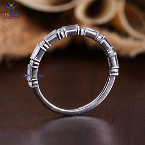 0.44 TDW บาแกตต์&แหวนเพชรตัดกลม ทองคําขาว โดย Lab-Stone / แหวนจับลม / สี EF-VS - Product Image 5