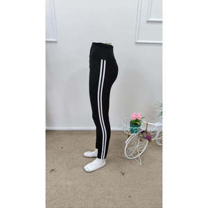 Leggings de sport longs pour femme avec détails sur les côtés, 37848 - Noir - Product Image 6