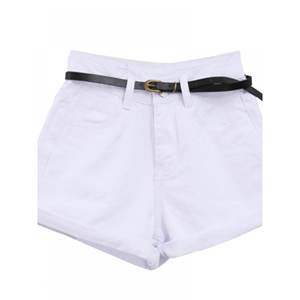 Venta al por mayor de alta calidad superventas de las mujeres pantalones cortos de mezclilla con cinturón frontal ajustable ajuste elástico mezcla de Spandex lavado a la piedra - Product Image 5