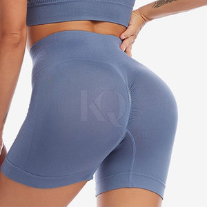 Shorts décontractés taille haute effet froncé, respirants, légers, en tissu extensible, parfaits pour la gym, l'entraînement, le yoga et le fitness - Product Image 2