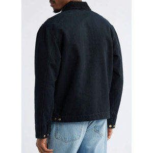 High Quality Winter Men's Casual <b>Canvas</b> <b>Jackets</b> 100% Cotton Windproof Breathable Mandarin Collar Zipper Closure Front - Product Image 2