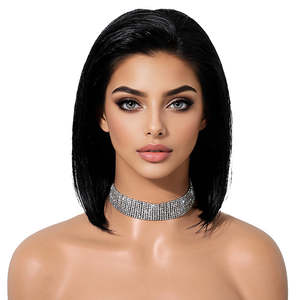 Lillie H-DWY Women's 13*6 Natural Textured HD for Lace Frontal <b>Wig</b> Pre-Plucked 13 Inches Human Hair <b>Bob</b> Invisible Frontal <b>Wig</b> - Product Image 4
