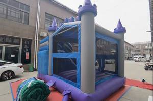 Structure gonflable commerciale de haute qualité en PVC avec toboggan et château rebondissant pour la location de fêtes d'enfants - Product Image 3