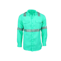 Camisa de Seguridad Fluorescente de Alta Visibilidad, Reflectante, Ignífuga, de Manga Larga, Unisex, de Secado Rápido, Ligera, Antiarrugas, de Algodón
