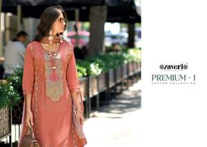 Vente en gros dernier travail de broderie fantaisie indien pakistanais coton femmes fête/mariage porter Maruti mode Kurtis ensemble Pent Organza - Product Image 5