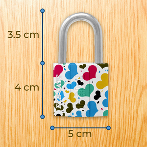 Lucchetto in Ferro Bianco da 50mm con Motivo a Cuore, Impermeabile, in Lega di Zinco e Acciaio, con Combinazione Numerica a Chiave - Product Image 1