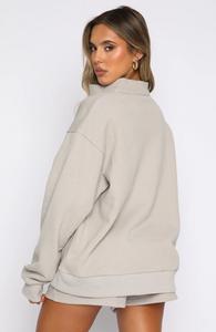 Ensemble de survêtement long à fermeture éclair en deux pièces pour femmes, uni, brodé, pour l'hiver - Product Image 4