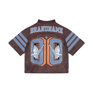 Maillot de football en polyester unisexe personnalisé de haute qualité avec impression surdimensionnée Transferts de chaleur pour T-shirts Maillot de football américain - Product Image 5