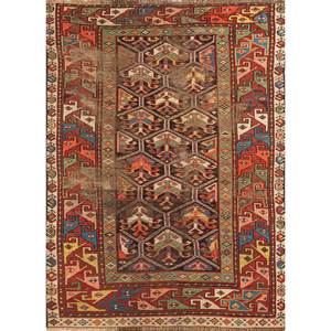 Alfombras de Lana Geométricas Clásicas Aalam en Rojo Naranja Paem-1419, Tejidos Planos para el Hogar, Alfombra de Yute para Habitación, Dormitorio, Pasillo, Modelo Rectangular - Product Image 1